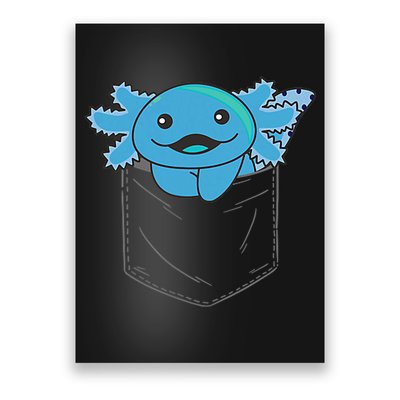 Axolotl In Pocket Blue Axolotls In Breast Pocket Poster