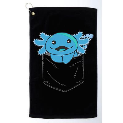Axolotl In Pocket Blue Axolotls In Breast Pocket Golf Towel