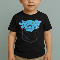 Axolotl In Pocket Blue Axolotls In Breast Pocket Toddler T-Shirt