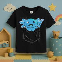 Axolotl In Pocket Blue Axolotls In Breast Pocket Toddler T-Shirt