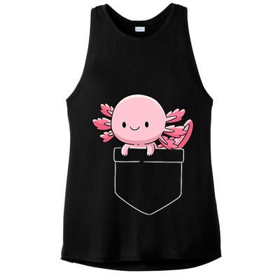 Axolotl In Pocket Kawaii Cute Anime Pet Gifts  Ladies PosiCharge Tri-Blend Wicking Tank