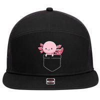 Axolotl In Pocket Kawaii Cute Anime Pet Gifts  7 Panel Mesh Trucker Snapback Hat
