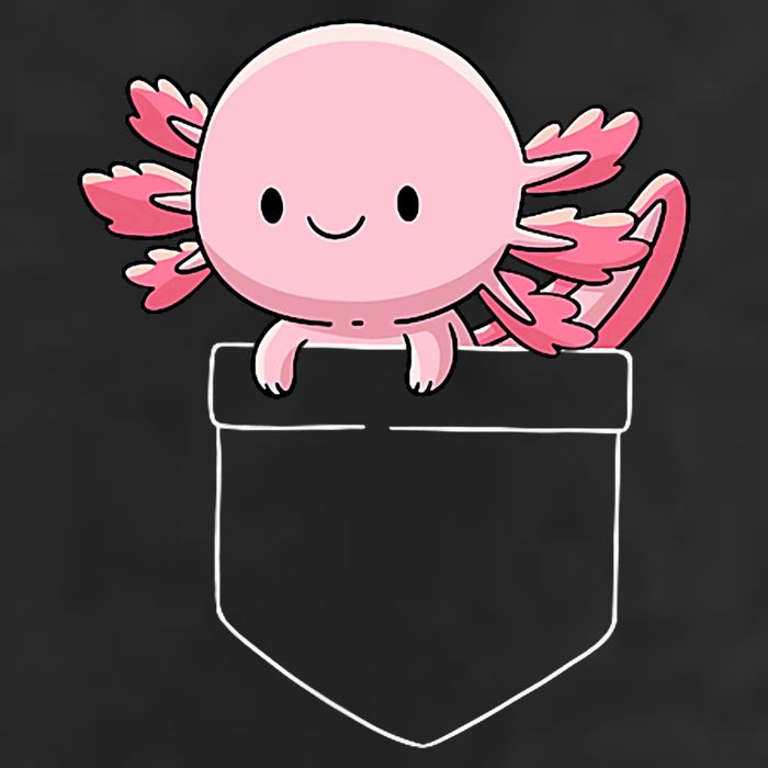 Axolotl In Pocket Kawaii Cute Anime Pet Gifts  7 Panel Mesh Trucker Snapback Hat