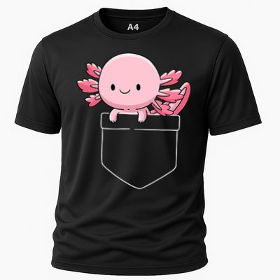 Axolotl In Pocket Kawaii Cute Anime Pet Gifts  Cooling Performance Crew T-Shirt