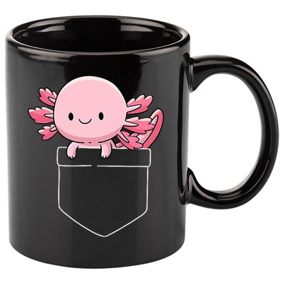 Axolotl In Pocket Kawaii Cute Anime Pet Gifts  11oz C Handle Ceramic Mug