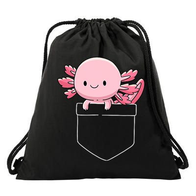 Axolotl In Pocket Kawaii Cute Anime Pet Gifts  Drawstring Bag