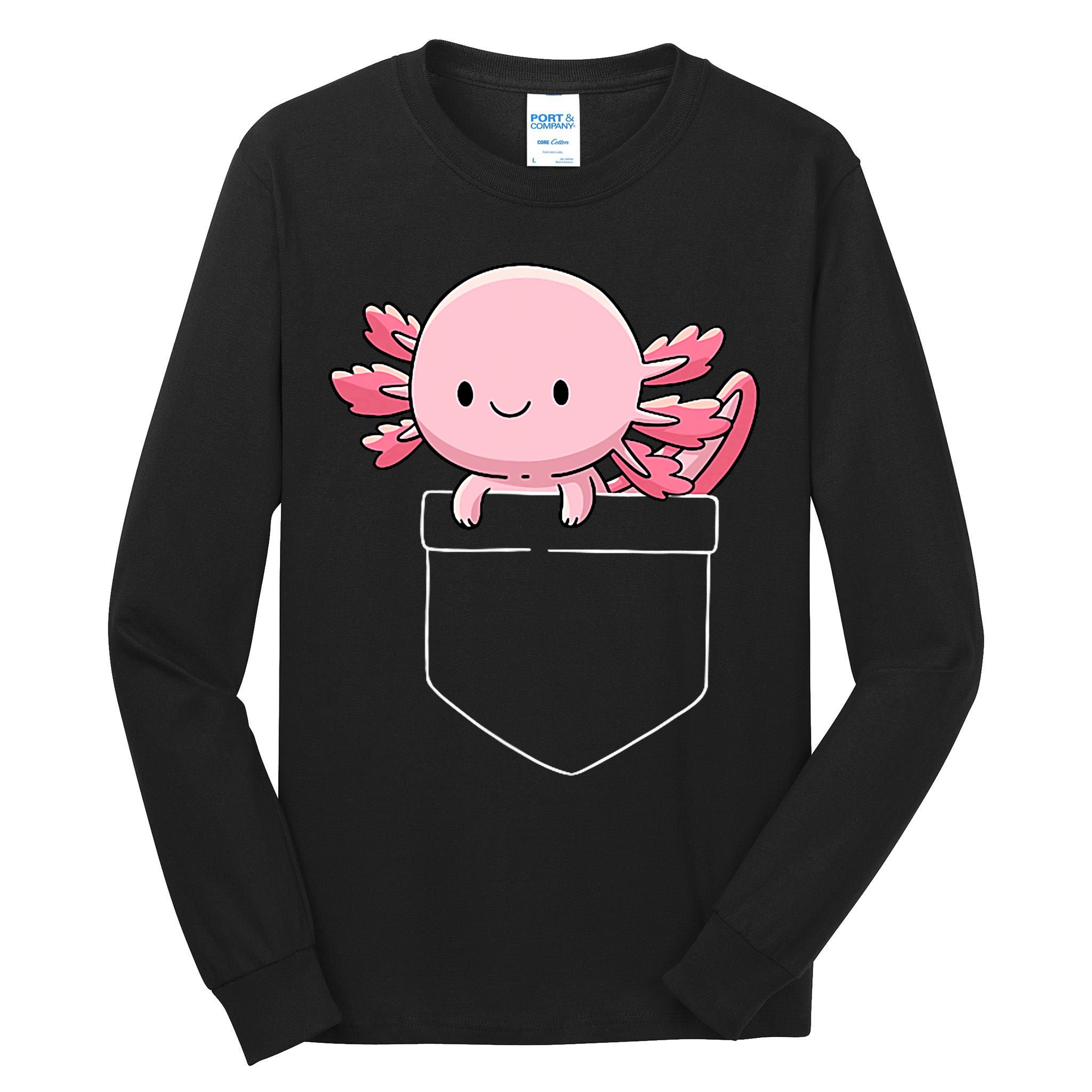 Axolotl In Pocket Kawaii Cute Anime Pet Gifts  Tall Long Sleeve T-Shirt