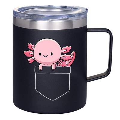 Axolotl In Pocket Kawaii Cute Anime Pet Gifts  12oz Stainless Steel Coffee Mug
