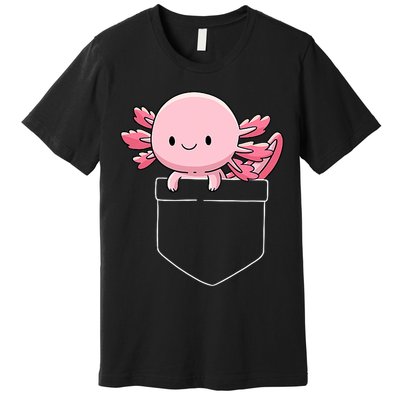 Axolotl In Pocket Kawaii Cute Anime Pet Gifts  Premium T-Shirt
