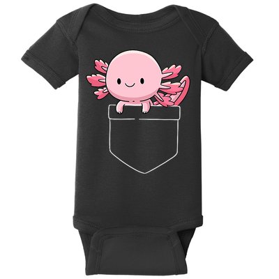 Axolotl In Pocket Kawaii Cute Anime Pet Gifts  Baby Bodysuit