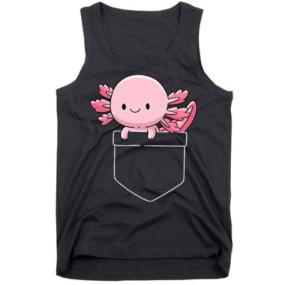 Axolotl In Pocket Kawaii Cute Anime Pet Gifts  Tank Top