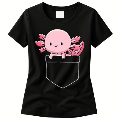 Axolotl In Pocket Kawaii Cute Anime Pet Gifts  Womens T-Shirt
