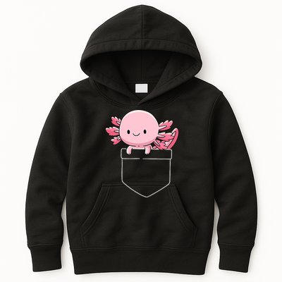 Axolotl In Pocket Kawaii Cute Anime Pet Gifts  Kids Hoodie