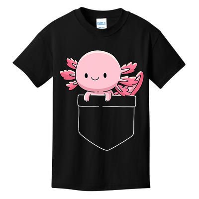 Axolotl In Pocket Kawaii Cute Anime Pet Gifts  Kids T-Shirt