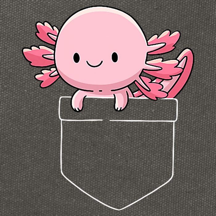 Axolotl In Pocket Kawaii Cute Anime Pet Gifts  Cotton Canvas Backpack