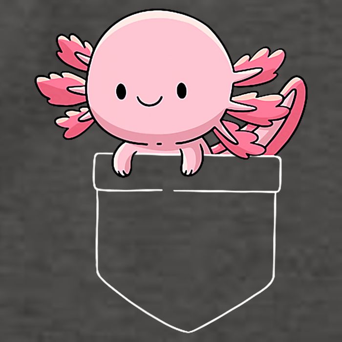 Axolotl In Pocket Kawaii Cute Anime Pet Gifts  Vector Backpack