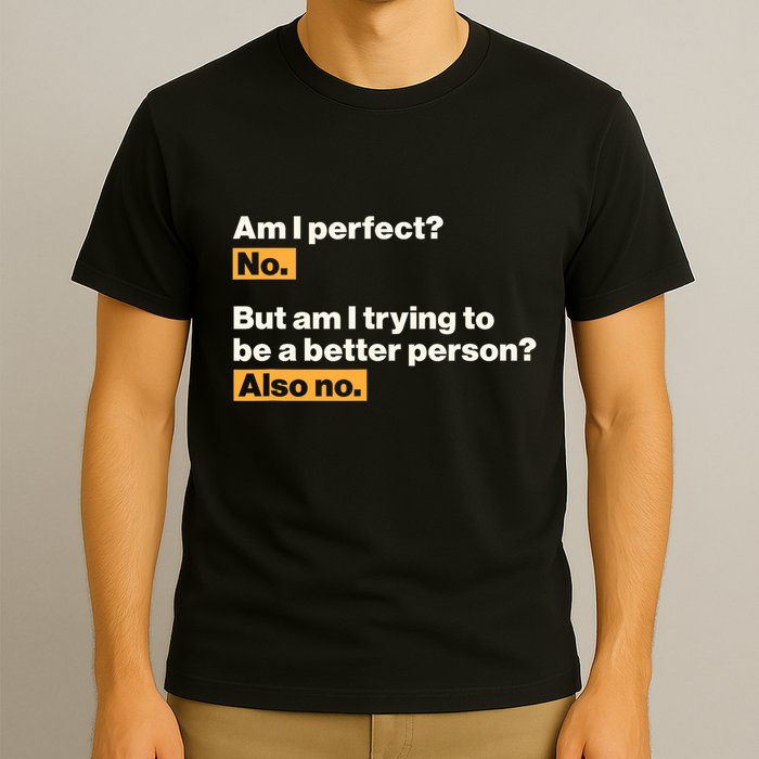 Am I Perfect No Am I Trying To Be A Better Person Also No T-Shirt