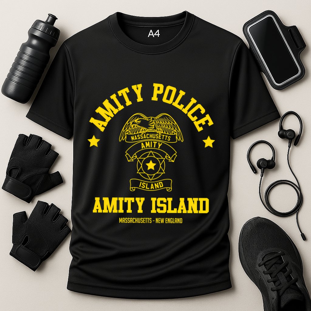 Amity Island Police Cooling Performance Crew T-Shirt