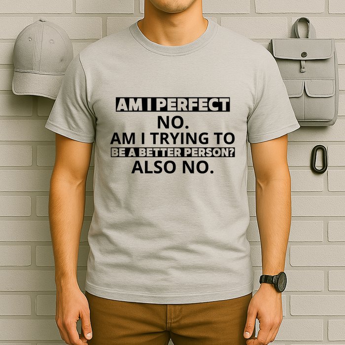 Am I Perfect No Am I Trying To Be A Better Person Also No T-Shirt
