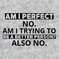 Am I Perfect No Am I Trying To Be A Better Person Also No T-Shirt