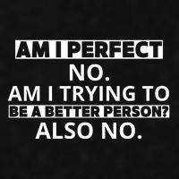 Am I Perfect No Am I Trying To Be A Better Person Also No Ladies PosiCharge Tri-Blend Wicking Tank