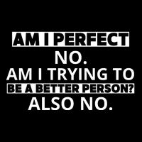 Am I Perfect No Am I Trying To Be A Better Person Also No Button