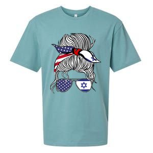 American Israeli Patriot Flag Wo Girl Israel Grown Sueded Cloud Jersey T-Shirt