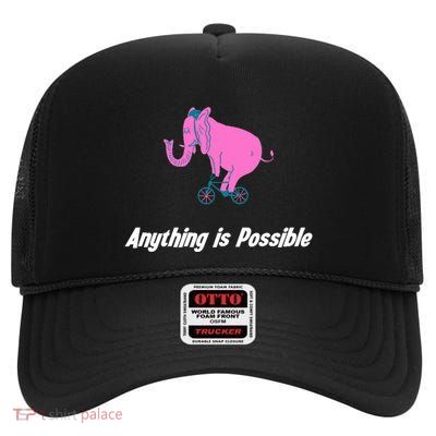 Anything Is Possible Elephant Bicycle High Crown Mesh Back Trucker Hat