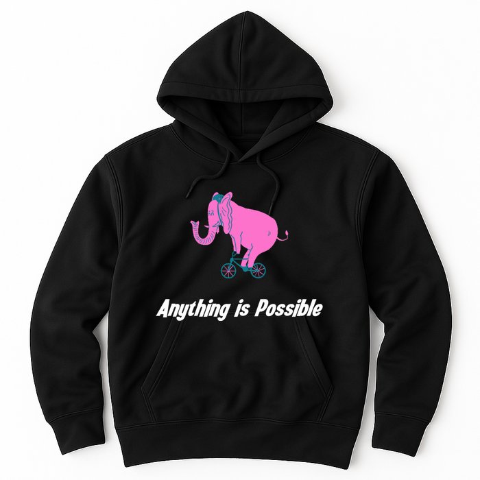 Anything Is Possible Elephant Bicycle Hoodie