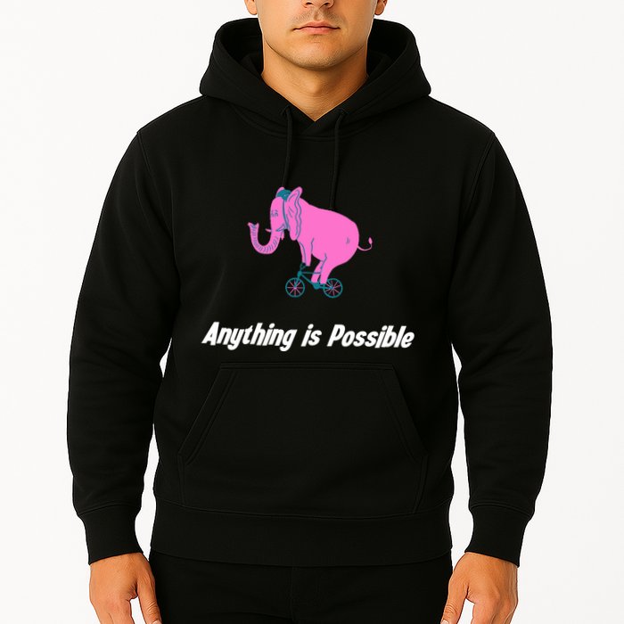 Anything Is Possible Elephant Bicycle Hoodie