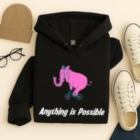 Anything Is Possible Elephant Bicycle Hoodie