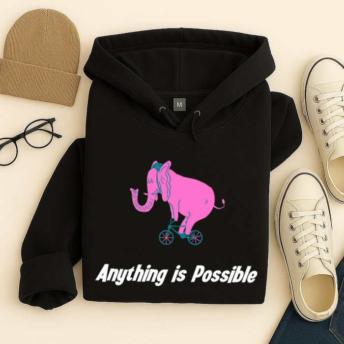 Anything Is Possible Elephant Bicycle Hoodie