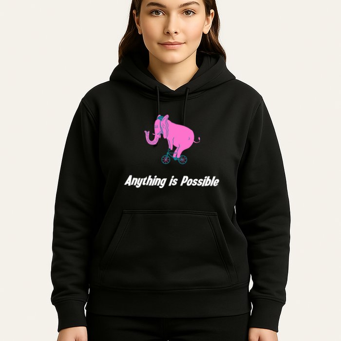 Anything Is Possible Elephant Bicycle Hoodie