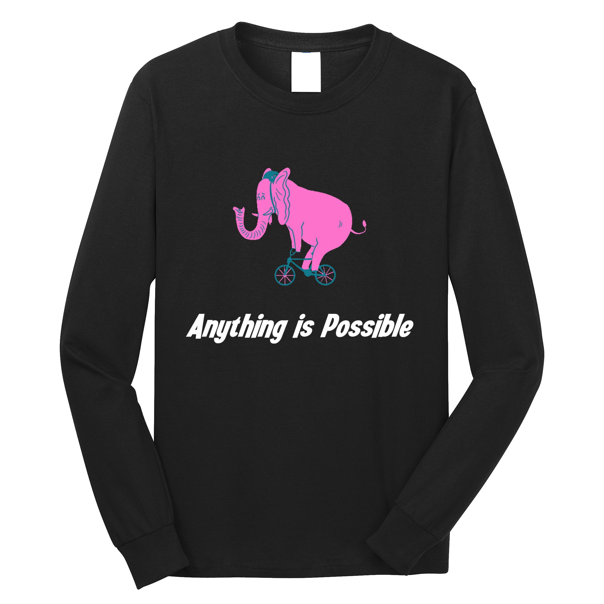 Anything Is Possible Elephant Bicycle Long Sleeve Shirt