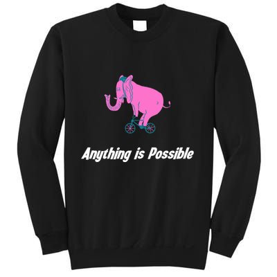 Anything Is Possible Elephant Bicycle Sweatshirt