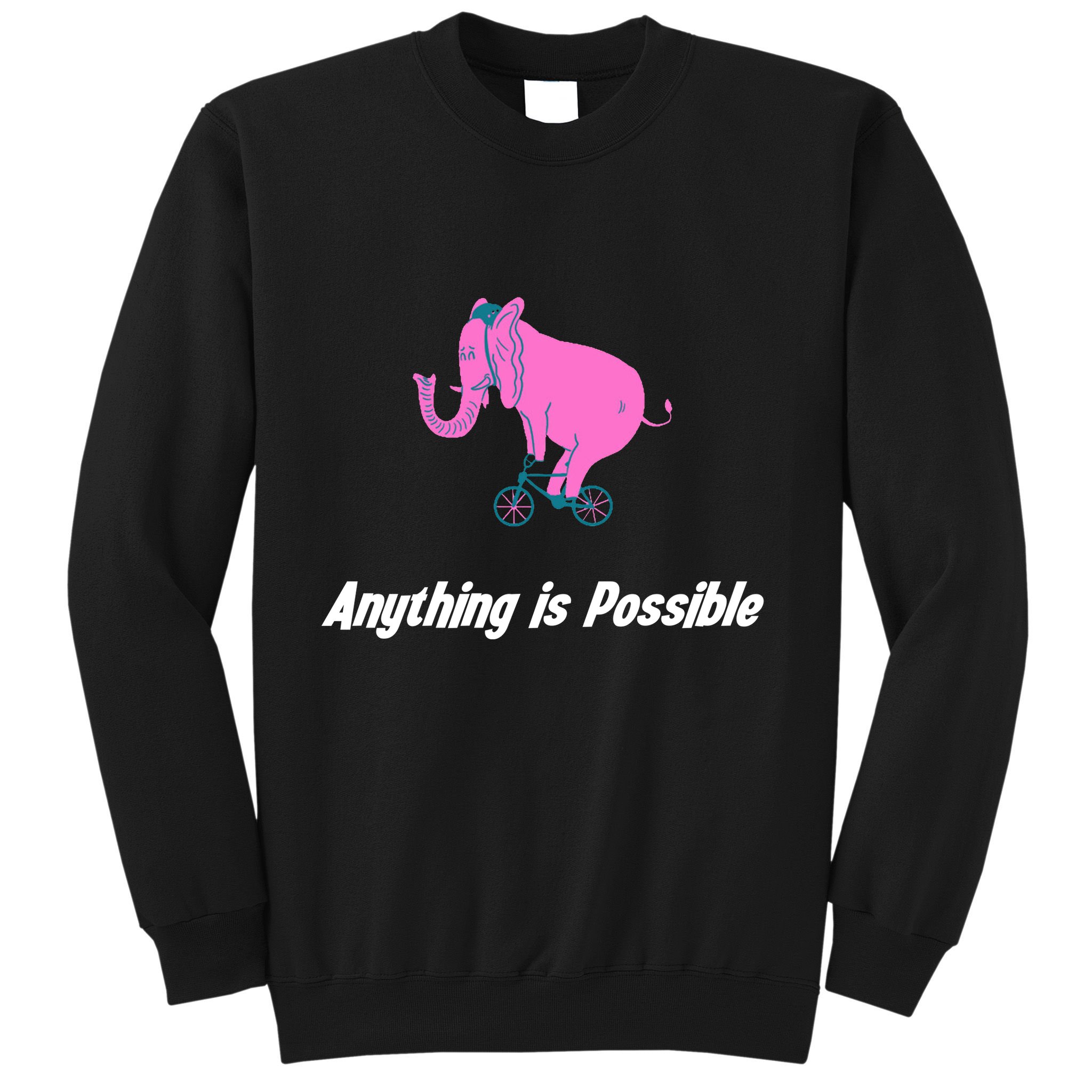 Anything Is Possible Elephant Bicycle Sweatshirt