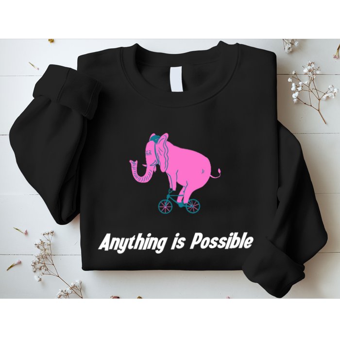 Anything Is Possible Elephant Bicycle Sweatshirt