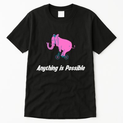 Anything Is Possible Elephant Bicycle Tall T-Shirt
