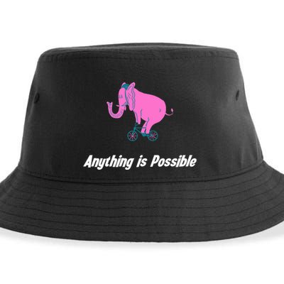 Anything Is Possible Elephant Bicycle Sustainable Bucket Hat