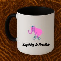 Anything Is Possible Elephant Bicycle Mug