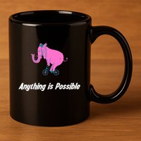 Anything Is Possible Elephant Bicycle 11oz C Handle Ceramic Mug