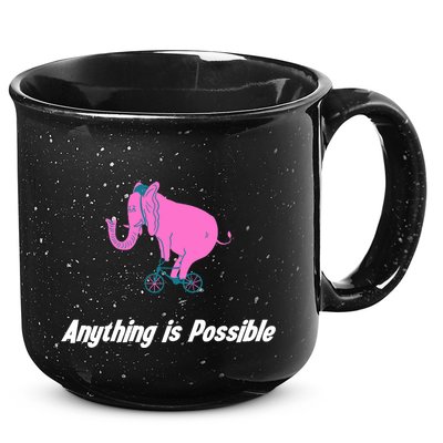 Anything Is Possible Elephant Bicycle 15oz Campfire Ceramic Mug