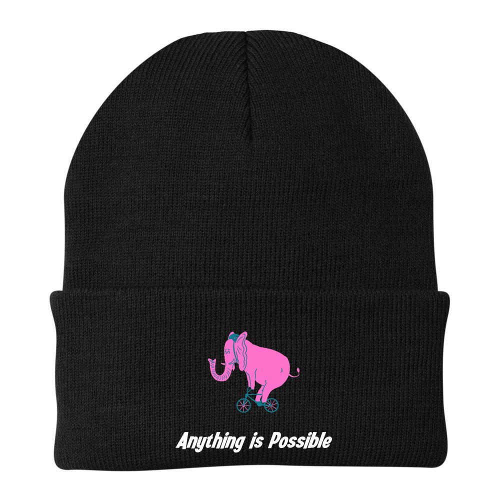 Anything Is Possible Elephant Bicycle Beanie