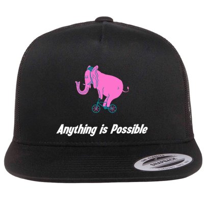 Anything Is Possible Elephant Bicycle Flat Bill Trucker Hat