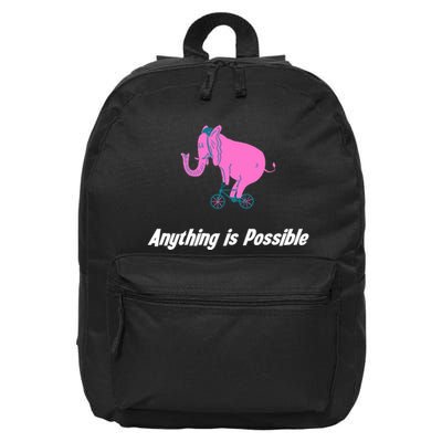 Anything Is Possible Elephant Bicycle 16 in Basic Backpack
