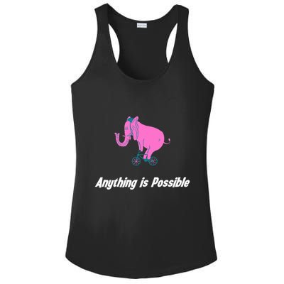 Anything Is Possible Elephant Bicycle Ladies PosiCharge Competitor Racerback Tank