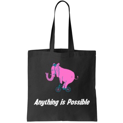 Anything Is Possible Elephant Bicycle Tote Bag