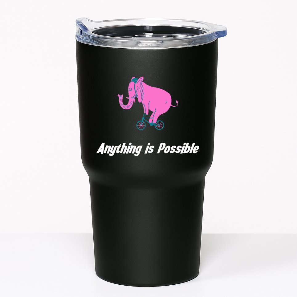 Anything Is Possible Elephant Bicycle Tumbler