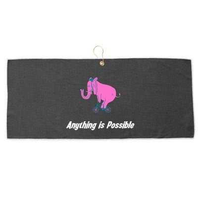 Anything Is Possible Elephant Bicycle Large Microfiber Waffle Golf Towel