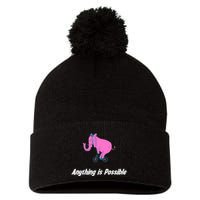 Anything Is Possible Elephant Bicycle Pom Pom 12in Knit Beanie
